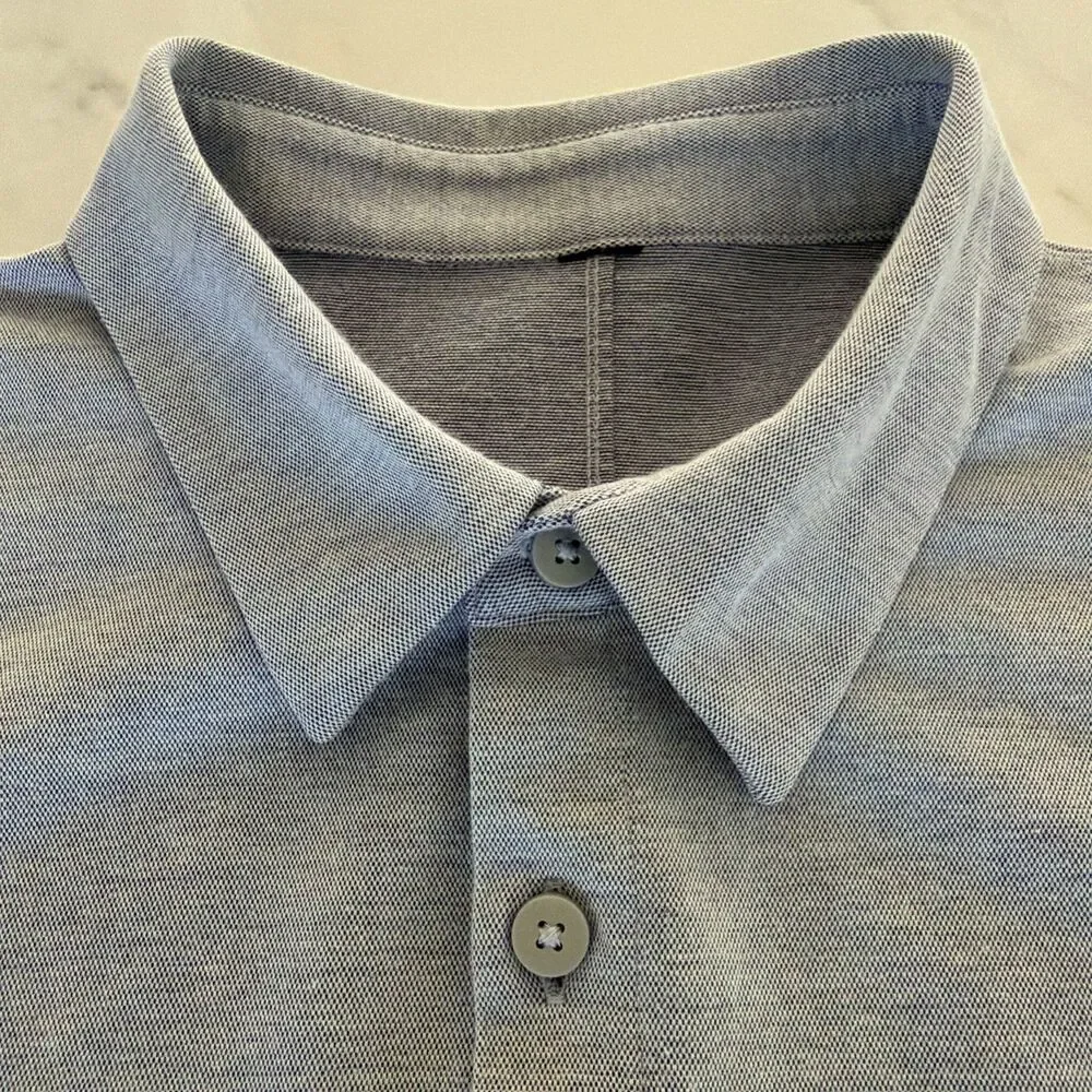 Lululemon Commission Long Sleeve Shirt M Gray Minimalist Athleisure Clean Modern